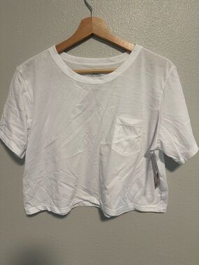 White Women's Jockey Pocket Crop Tee